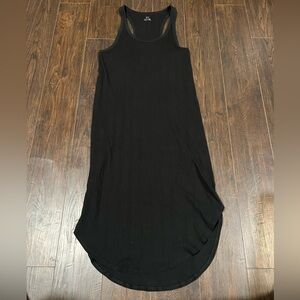 aerie Black Ribbed Tank Midi Dress